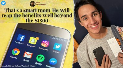 Mom rewards son $1800 for staying off social media until he was 18