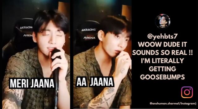 BTS Jungkook sings in Hindi, BTS Jungkook, Anushuman Sharma BTS Jungkook edit, BTS, BTS hindi song, Indian Express