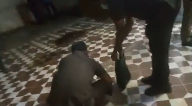 Three petrol bombs were hurled at the Tamil Nadu BJP headquarters ‘Kamalalayam’ at T Nagar in Chennai. (Screengrab from a video from the site)