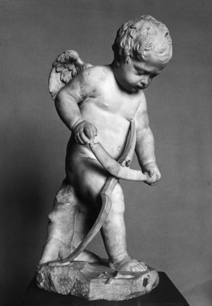 Cupid Carving His Bow (1620s) by François Duquesnoy