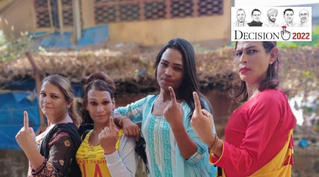 A group of transgender people who voted for the first time, in Goa.