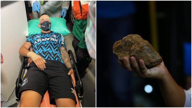 Brazilian soccer team bus pelted with rocks, players injured (Source: Gremio Twitter)
