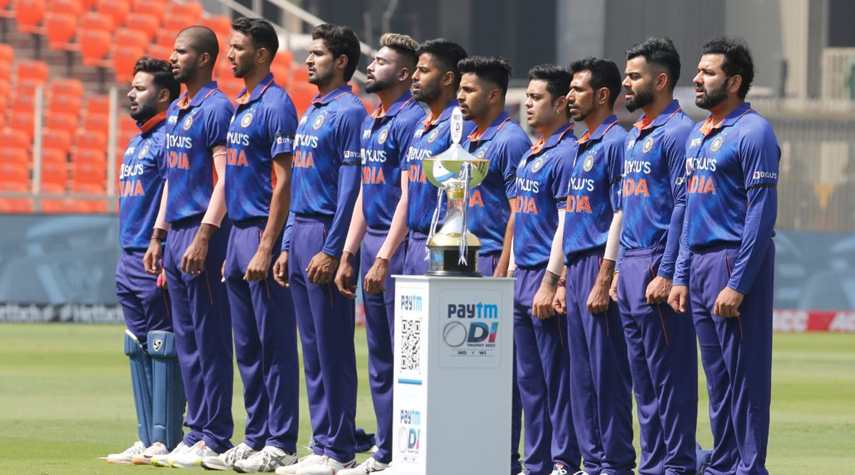 IND v WI, 1st ODI: Indian team wears black armbands to pay respect to late Lata Mangeshkar | Sports News,The Indian Express