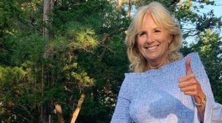 Valentine's Day, Jill Biden, Jill Biden White House, Valentine's Day 2022 installation, children visiting White House, parenting, indian express news