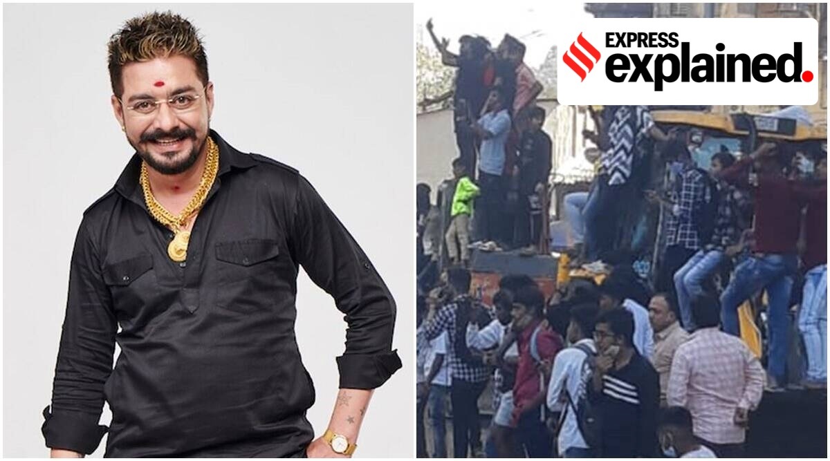 Hindustani Bhau (left); protests in Nagpur