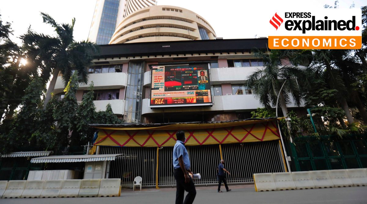 The Sensex opened for trading with a loss of 1,800 points. (Express Photo: Ganesh Shirsekar, File)