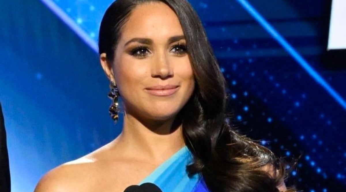 Meghan Markle looks sublime in two-toned blue gown at the NAACP Award | Fashion News - The Indian Express Meghan Markle looks sublime in two-toned blue gown at the NAACP Award | Fashion News - The Indian Express