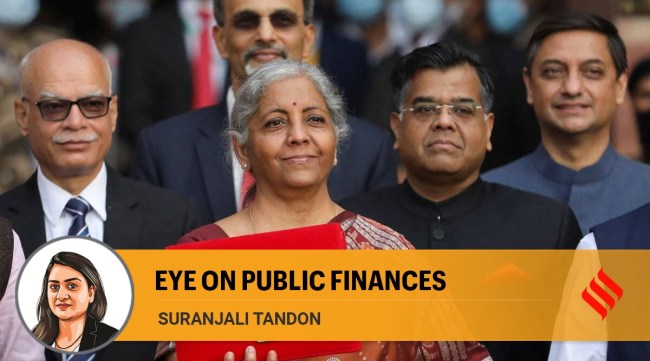 Finance Minister Nirmala Sitharaman leaves her office to present the Budget in Parliament in New Delhi, February 1, 2022. (Reuters Photo)