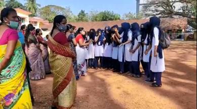 Udupi, Karnataka, Udupi hijab controversy, Education Minister B C Nagesh, Siddaramaiah, Karnataka latest news, Mallikarjun Kharge, indian express