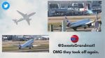 Strong winds almost tilt airplane, Strom Corrie rocks airplane in London, Winds almost flip the airplane in London, Indian Express