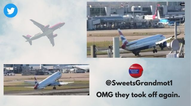 Strong winds almost tilt airplane, Strom Corrie rocks airplane in London, Winds almost flip the airplane in London, Indian Express