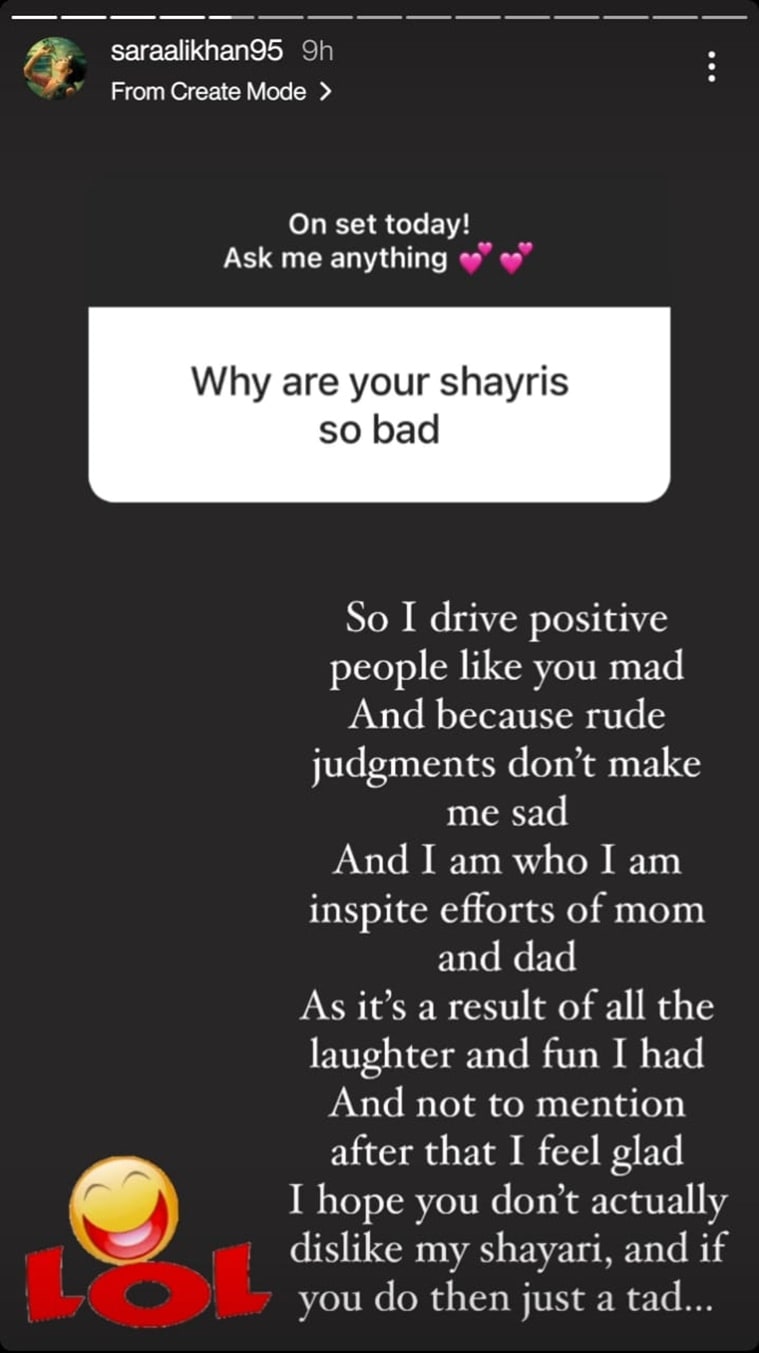 sara ali khan shayaris