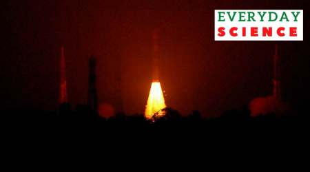 Indian Space Research Organisation (ISRO) launches Polar Satellite Launch Vehicle PSLV C52 carrying orbit earth observation satellite EOS-04 and two other small satellites from the First Launch Pad of Satish Dhawan Space Centre, at Sriharikota in Andhra Pradesh, Monday, Feb. 14, 2022. (PTI Photo/R Senthil Kumar)