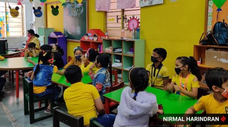 CM Pramod Sawant said that the Directorate of Education will decide on the modalities of reopening schools but the state government had given its nod for children to return to schools. (Express photo by Nirmal Harindran)