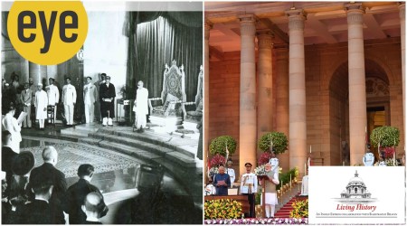 Oath of Rajendra Prasad, and Narendra Modi (Rashtrapati Bhavan Archives)