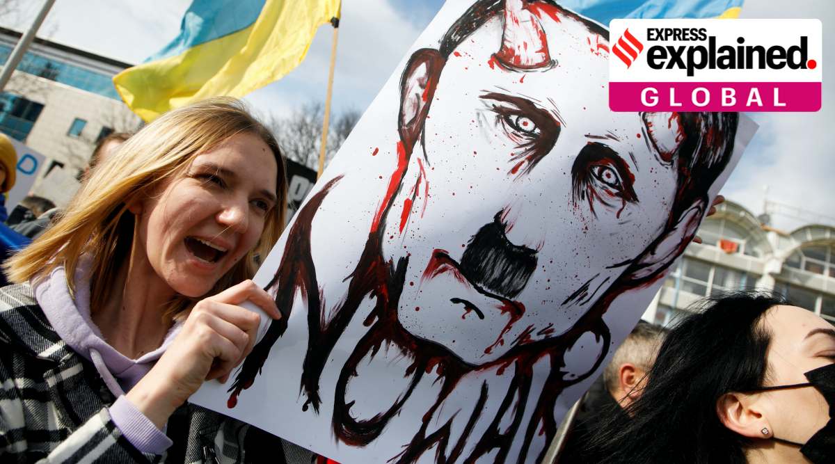 Demonstrators shout slogans during an anti-war protest march, after Russia launched a massive military operation against Ukraine, in Podgorica, Montenegro February 27, 2022. (Photo: REUTERS)