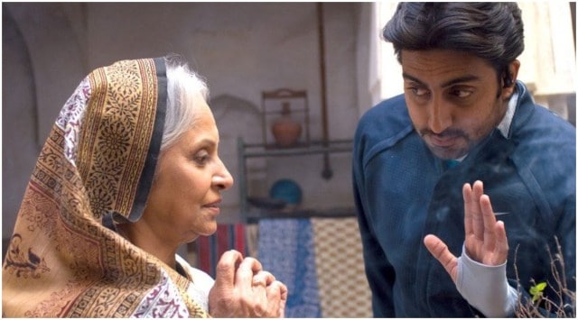 Waheeda Rehman and Abhishek Bachchan in a still from Rakeysh Omprakash Mehra's Delhi-6.