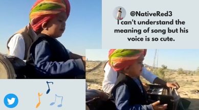 Young folk singer from Rajasthan impresses netizens, Chotu Khan Manganiyar Rajasthan singer, young singer from Rajasthan wins internet, Indian Express