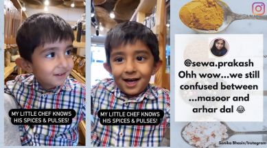 3 year old boy knows his spices and pulses, zero waste living, smart kid, viral video young boy knows names of spices and pulses, talented children videos, Indian Express
