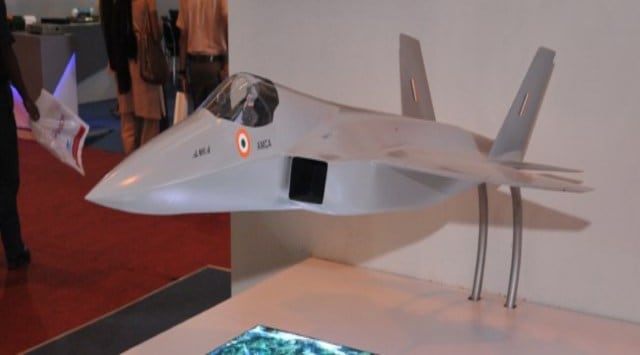 Advanced Medium Combat Aircraft (AMCA) model displayed at Aero India 2013. (Wikimedia Commons)
