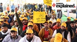 Members of the Ahir community protesting near the Kherki Daula toll on the Delhi-Gurgaon expressway. (Express photo)