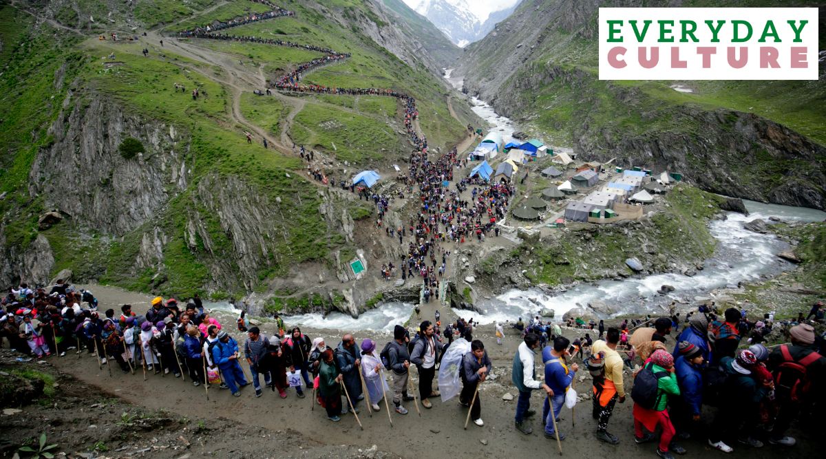 The Amarnath Yatra in 2018. (Express Photo: Praveen Khanna)