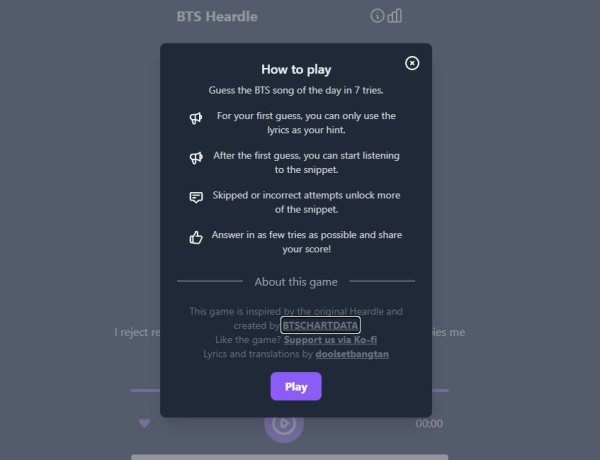 BTS ARMY Creates New Game App BTS Heardle For ARMY's To Test Their lyrical Knowlege