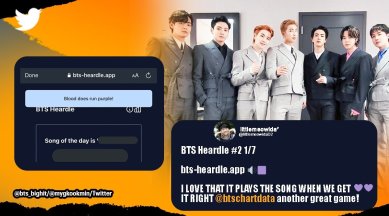 BTS, Bangtan Sonyeondan, BTS Heardle, BTS Heardle game, BTS Wordle, BTS relatated games, BTS chart data, dool set bangatan, viral news, indian express