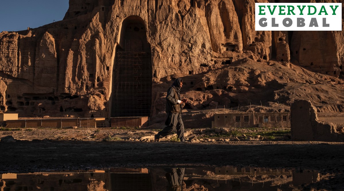 The empty western niche in Bamiyan where a giant statue of the Buddha stood before it was brought down by the Taliban in 2001. (Photo: Jim Huylebroek/The New York Times)
