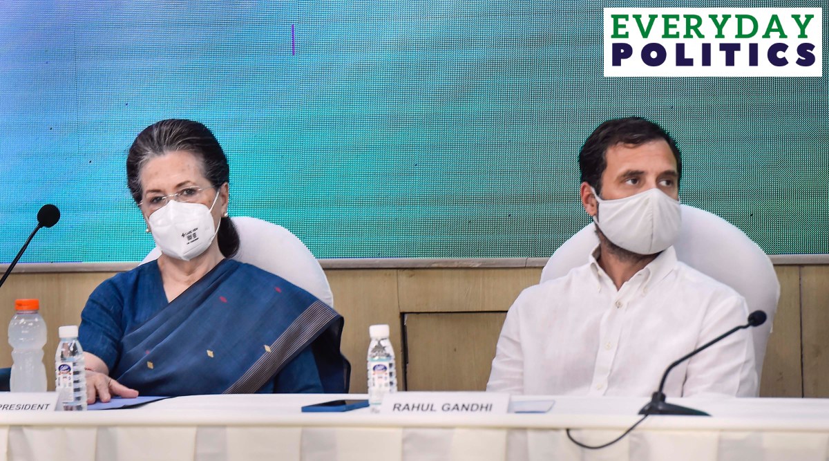 Congress interim President Sonia Gandhi chairs the Congress Working Committee meeting, in New Delhi on Sunday. (Photo: PTI)