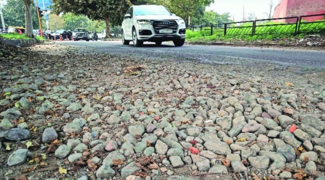 A pothole in Sector 21. (File)