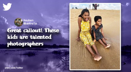 Tim Cook shares photographs captured by Tamil Nadu students, Tim Cook, Apple CEO, Egmore photo exhibition, indian express