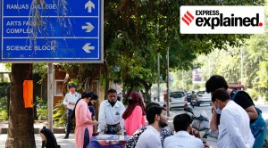 Admissions at Delhi University in New Delhi in October 2021. (Express Photo: Praveen Khanna)