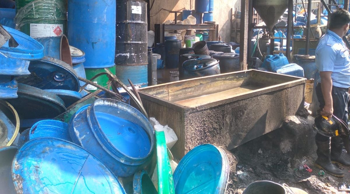 The incident took place around 10 am on Thursday in the unit located in Barne Vasti on Dehu Moshi Road. (Express photo)