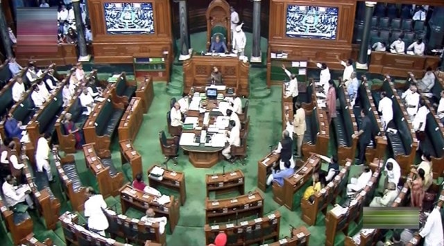 Lok Sabha during the second part of Budget Session of Parliament. (PTI)
