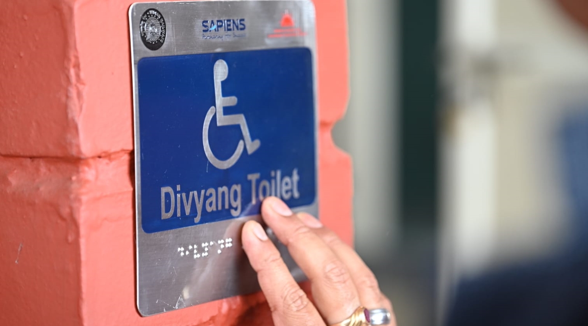 Delhi(India) Railway station put this Platform sign in Braille so