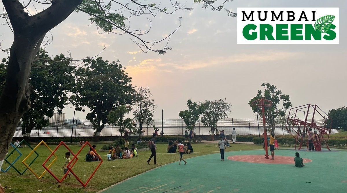 The garden also has an outdoor gym and a children’s play area with swings and slides. (Express Photo)