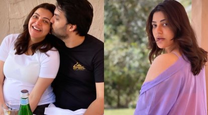 414px x 230px - Mom-to-be Kajal Aggarwal is a 'water baby forever' as she steps into pool,  gets a kiss from husband Gautam Kitchlu | Entertainment News,The Indian  Express