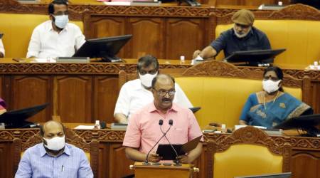 Kerala Finance Minister KN Balagopal presenting the state budget , in Thiruvananthapuram, Friday, March , 11, 2022. (PTI Photo)