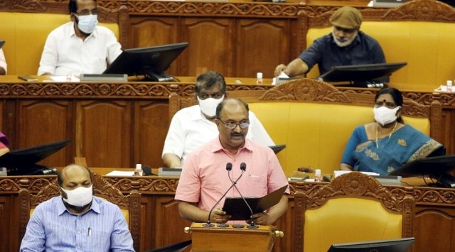 Kerala Finance Minister KN Balagopal presenting the state budget in Thiruvananthapuram  Friday (PTI)