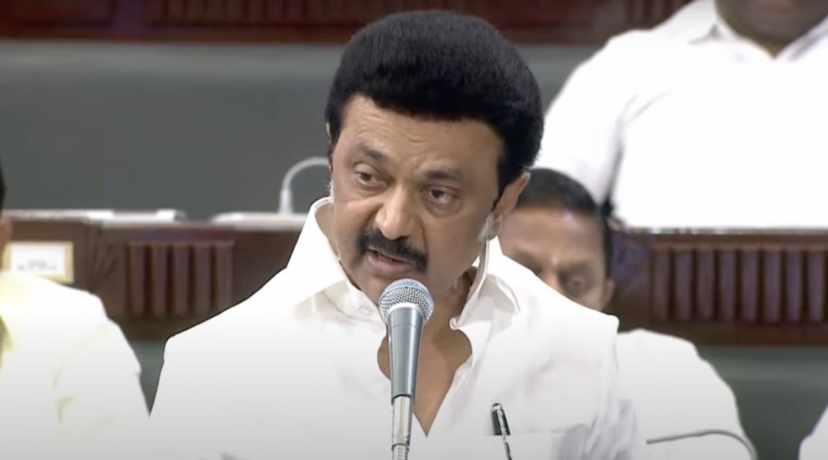 Tamil Nadu Chief Minister M K Stalin at the State Assembly today. (Youtube/TNDIPR)
