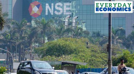The National Stock Exchange of India (NSE) building at BKC in Mumbai. (PTI Photo/Kunal Patil)