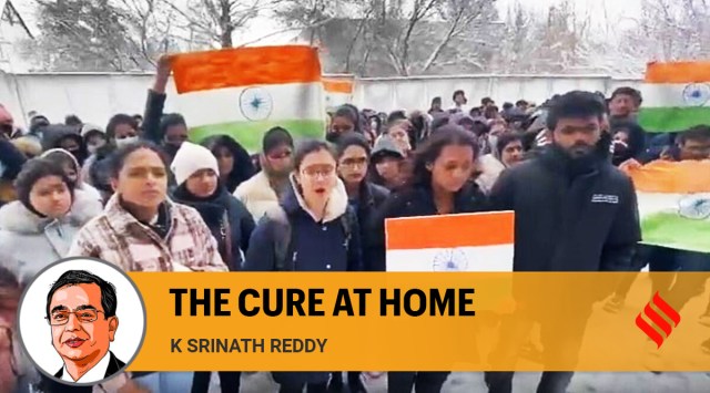 Indian students appeal to the government for help to leave war-torn Ukraine, in Sumy. 