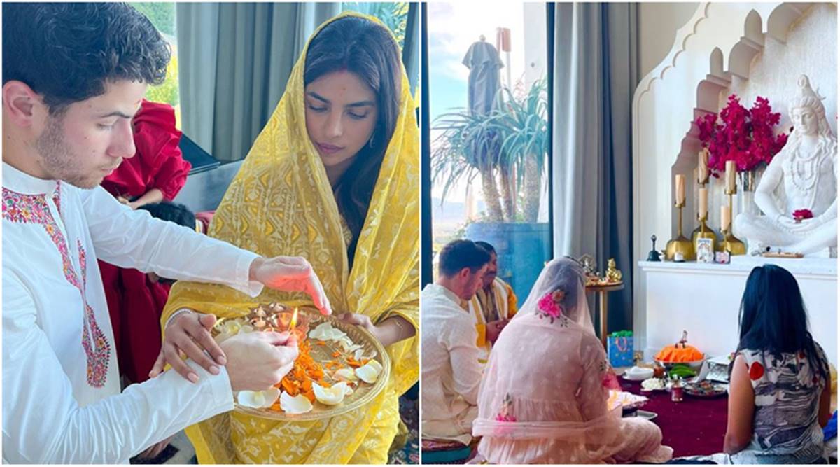 Priyanka Chopra and Nick Jonas celebrated Mahashivratri together. (Photo: Priyanka Chopra/Instagram)