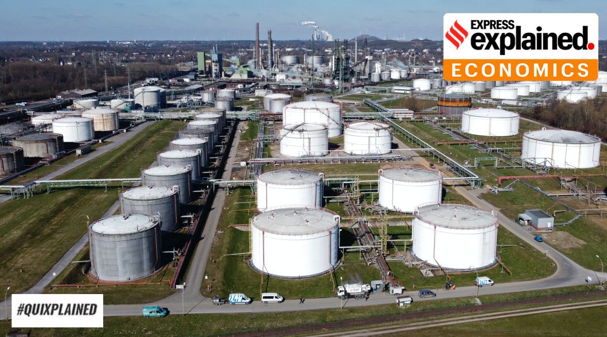 Big tanks are seen at a BP oil refinery in Gelsenkirchen, Germany, Monday, March 7, 2022. (AP Photo/ File)