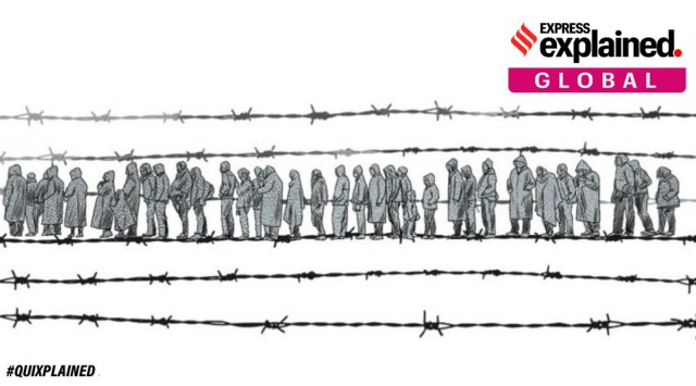 According to a United Nations estimate, over 3.1 million people have fled Ukraine to neighbouring countries in the last three weeks. (Illustration: Suvajit Dey)