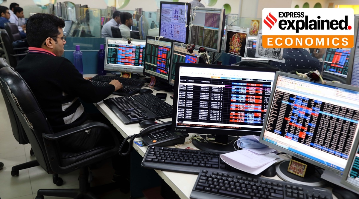 The stock markets plunged by 3.5% on Monday morning. (Express Photo/File)