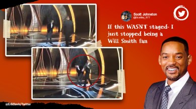 Will Smith slaps Chris Rock, Jada Pinkett Smith, Oscar, Chris Rock, Will Smith, apologize, violence is not right, indian express