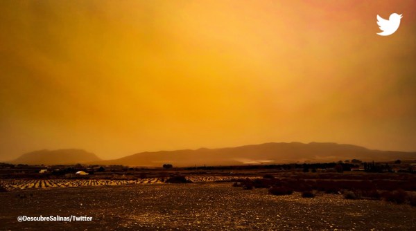 orange sky in Spain, orange-red in Spain, dust cloud in Spain, sky photos, indian express