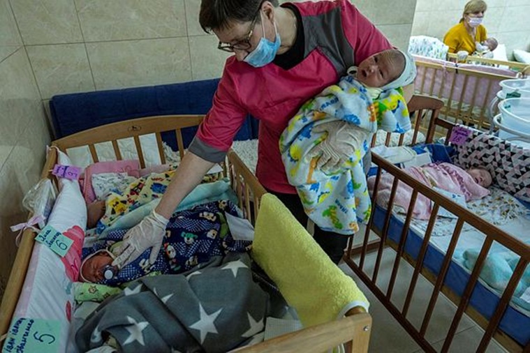 Surrogate babies, Ukraine war, surrogate mothers in Ukraine, surrogate mothers deliver babies Ukraine, indian express news